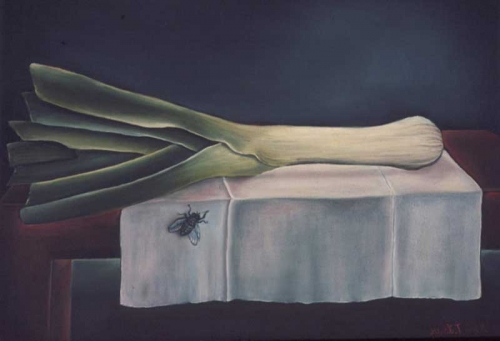 Leek and Fly 19" x 26"  Private Collection